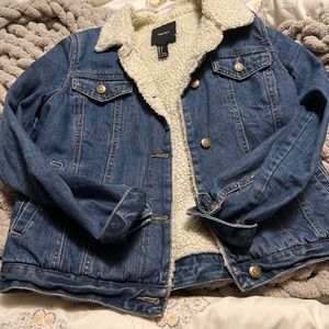 Denim faux collar jacket